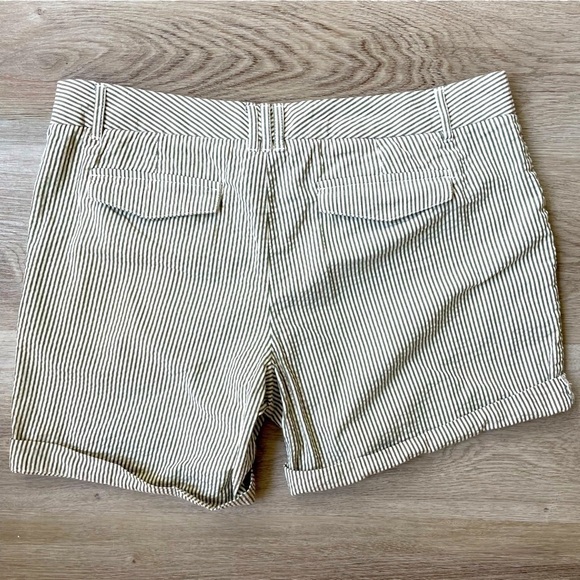 Banana Republic Sage Green Cream Striped Shorts - Picture 2 of 12